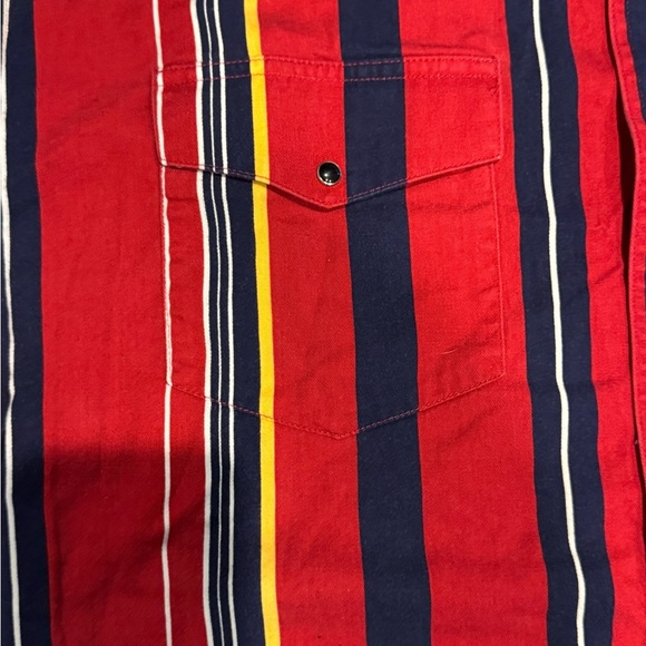 VTG Wrangler Shirt Mens XL Western Striped Brushpopper Rodeo Cowboy Pearl Snap - Picture 6 of 7